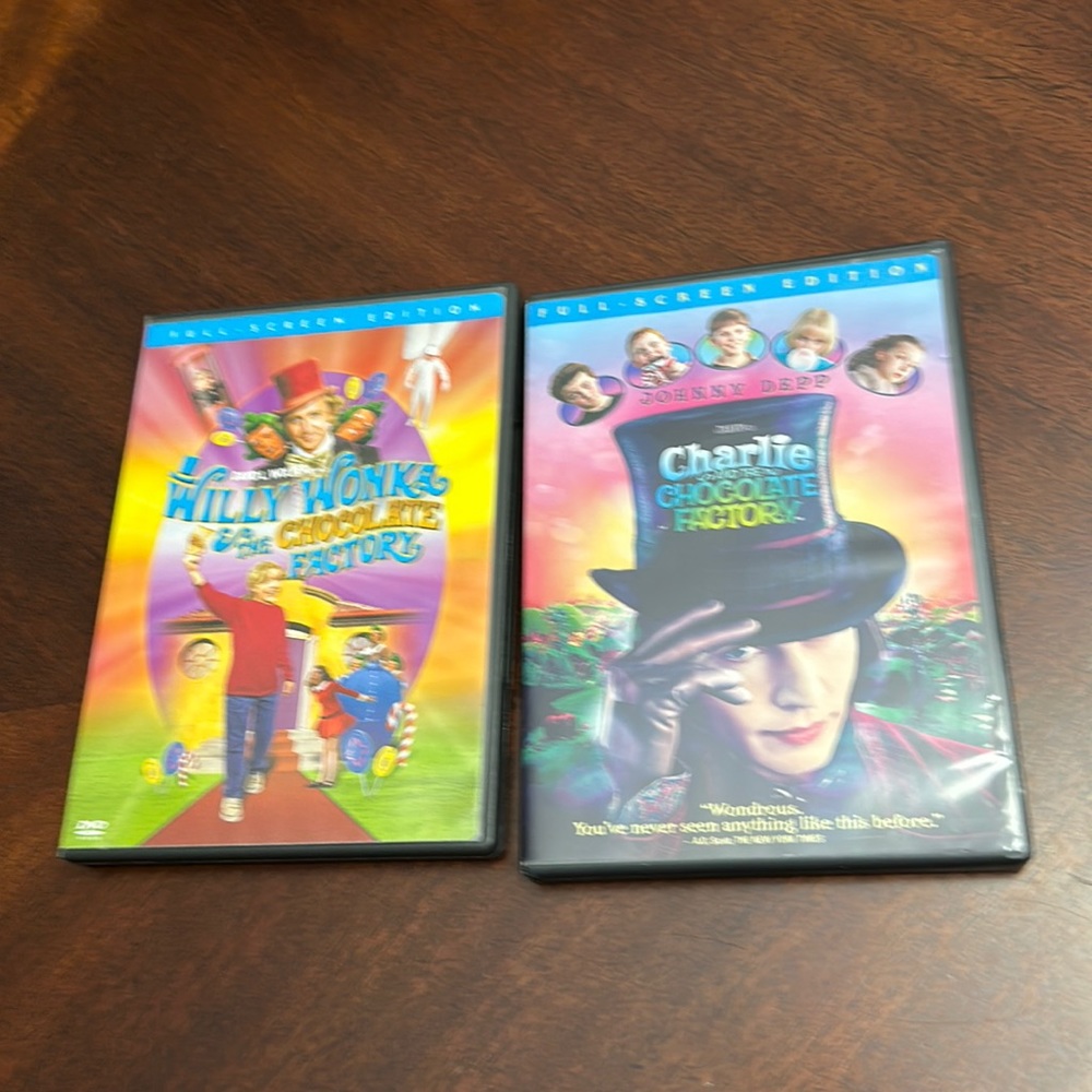 2💕WILLY WONKA Charlie & the Chocolate Factory DVDs Depp